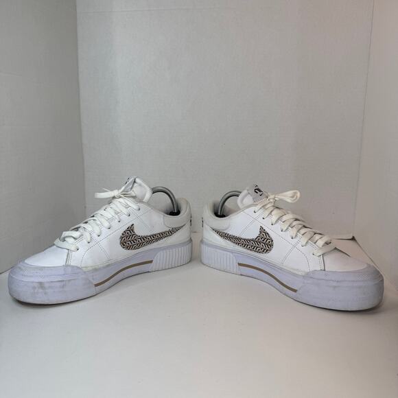Nike Court Legacy Lift Sneaker Shoes White Hemp Black Summit Women's Size 10 - Picture 4 of 9